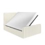Cream Fabric Double Side-Lift Ottoman Bed - Khloe