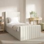 Cream Fabric Single Side-Lift Ottoman Bed - Khloe
