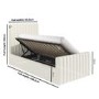 Cream Fabric Single Side-Lift Ottoman Bed - Khloe