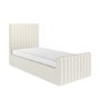 Cream Fabric Single Side-Lift Ottoman Bed - Khloe
