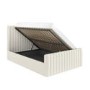 Cream Fabric Small Double Side-Lift Ottoman Bed - Khloe