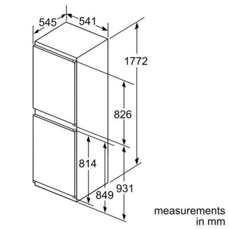 Refurbished Neff KI5852SF0G Integrated 259 Litre Low Frost Fridge Freezer