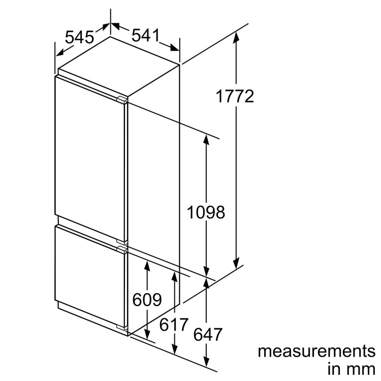 Neff KI5872FF0G N50 Low Frost 70-30 Integrated Fridge Freezer
