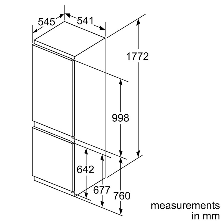 Neff KI5862SF0G N50 Low Frost 60-40 Integrated Fridge Freezer