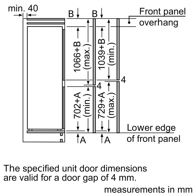 Refurbished Bosch Serie 8 KIF86PFE0 Integrated 223 Litre 60/40 Frost Free Fridge Freezer