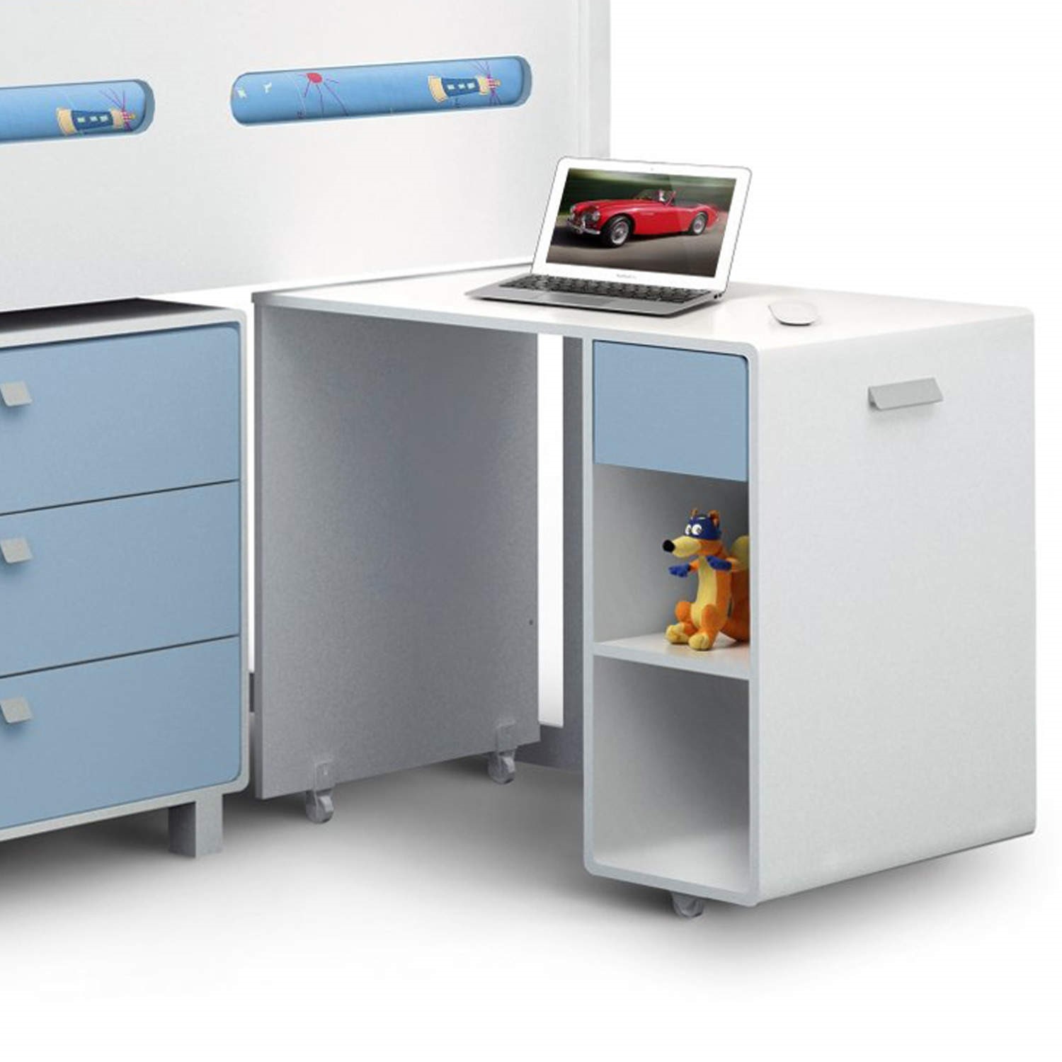 Julian Bowen Kimbo Blue Cabin Bed with Pull Out Desk BuyItDirect.ie