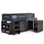 Julian Bowen Kimbo Dark Grey Cabin Bed with Pull Out Desk