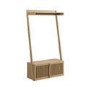 Solid Oak Open Wardrobe with Shelves - Kiyomi