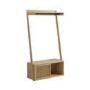 Solid Oak Open Wardrobe with Shelves - Kiyomi