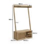 Solid Oak Open Wardrobe with Shelves - Kiyomi