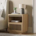 KIY002 Oak Bedside Table with Drawer and Pull-Out Shelf - Kiyomi
