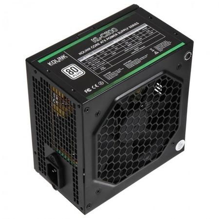 GRADE A1 - Kolink Core Series 500W 80 Plus Certified Power Supply