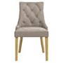 Set of 2 Mink Velvet Dining Chairs with Oak Legs - Kaylee