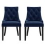 Set of 2 Navy Velvet Dining Chairs - Kaylee