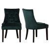 Extendable Dining Table in Black High Gloss with 2 Green Velvet Chairs &amp; 1 Bench - Vivienne &amp; Kaylee