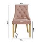 Kaylee Pink Velvet Dining Chairs with Oak Legs- Set of 2