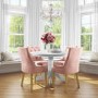Kaylee Pink Velvet Dining Chairs with Oak Legs- Set of 2