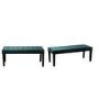 Kaylee Green Velvet Dining Bench with Black Legs