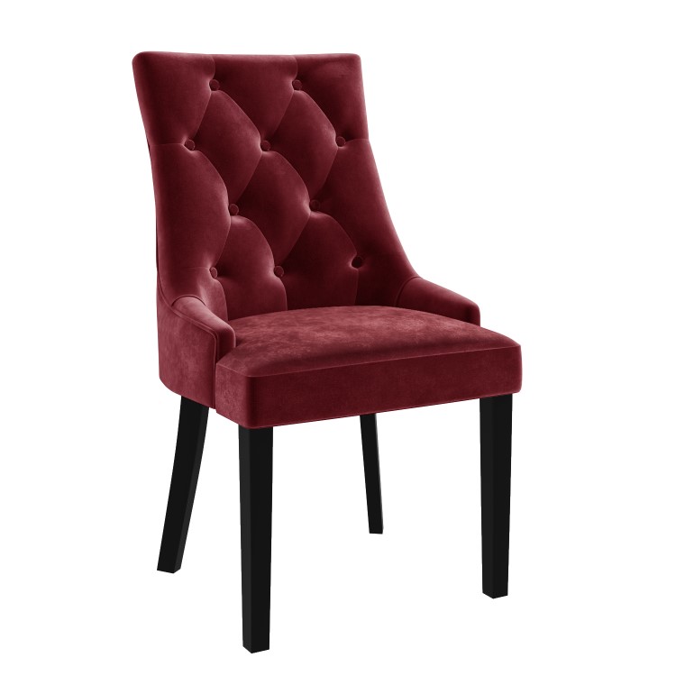 Set of 2 Red Velvet Dining Chairs - Kaylee