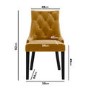 Set of 2 Mustard Yellow Velvet Dining Chairs - Kaylee