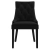 Set of 2 Black Velvet Dining Chairs with Black Legs - Kaylee