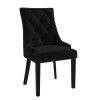 Set of 2 Black Velvet Dining Chairs with Black Legs - Kaylee