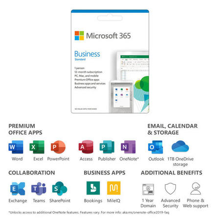 Microsoft 365 Business Standard 1 User 1 Year Subscription
