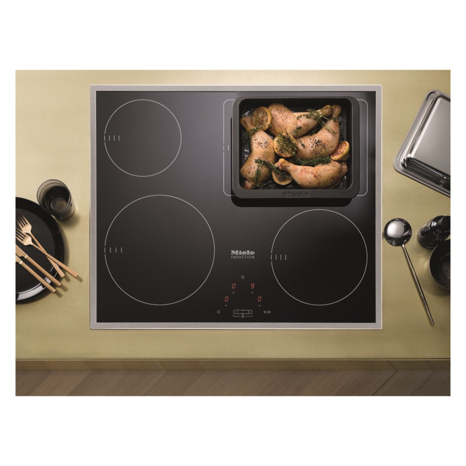 Miele KM7210FR 77cm Wide Touch Control Four Zone Induction Hob With Extendible Zone Black With