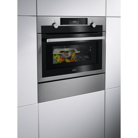 AEG 6000 Series Built-In 1000W Microwave with Grill - Stainless Steel