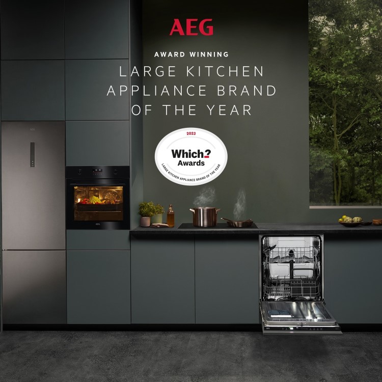 Refurbished AEG KME761080M Built In 43L 1000L Combination Microwave Oven Stainless Steel