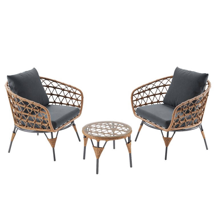 2 Seater Wicker Bistro Garden Set - Como