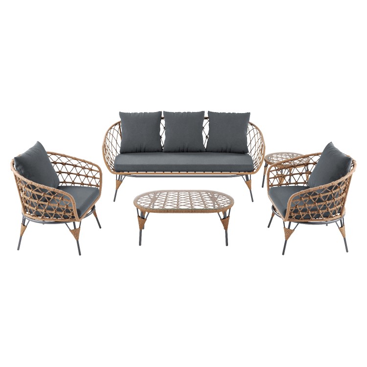 5 Seater Rattan Garden Sofa Set - Como