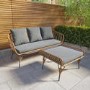3 Seater Rattan Garden Sofa Set with Footstool - Como