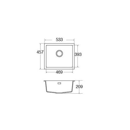 CDA KMG24GR Composite Single Bowl Sink Graphite