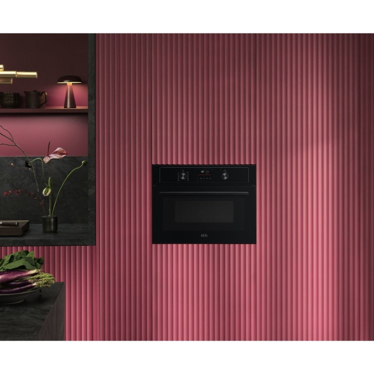 AEG 3000 Series CombiQuick Built-In Combination Microwave Oven - Black