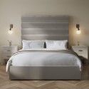 KND001D Mink Velvet Double Ottoman Bed with Tall Cushioned Headboard - Kendall