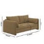 Khaki Brown Chenille 3 Seater Sofa – Kennedy 