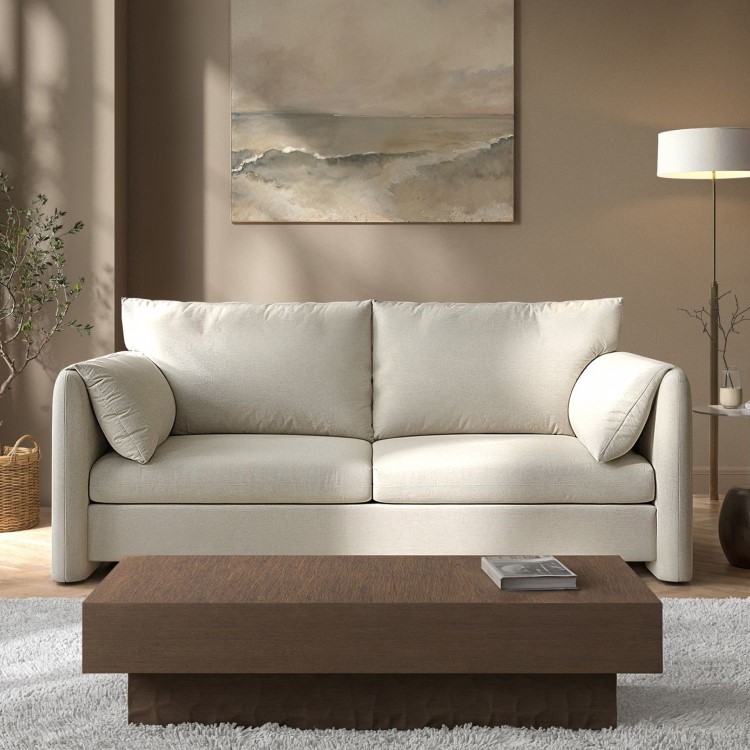 Beige Chenille 3 Seater Sofa – Kennedy