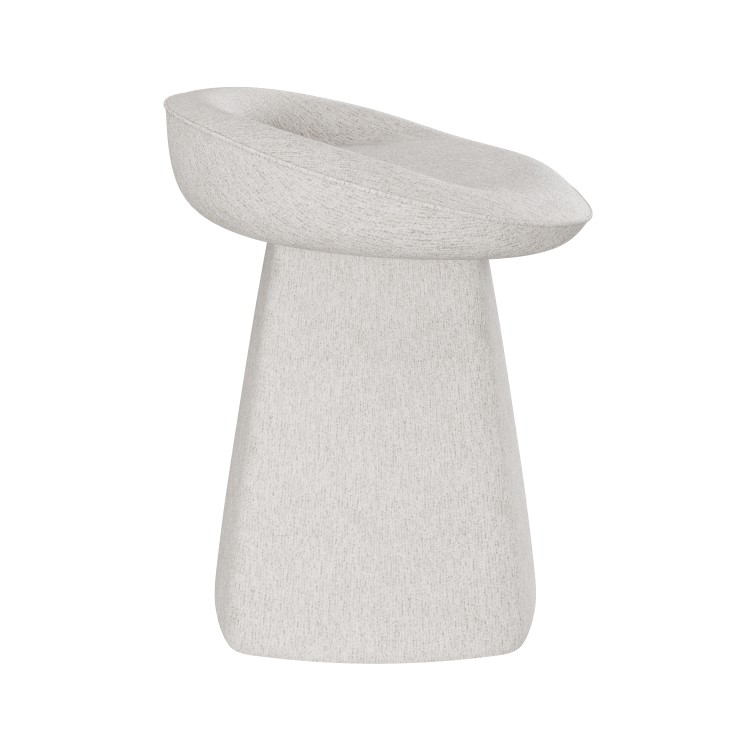 Cream Textured Fabric Swivel Dressing Table Stool - Koda