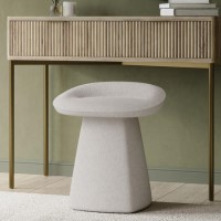 Cream Textured Fabric Swivel Dressing Table Stool - Koda Cream Textured Fabric Swivel Dressing Table Stool - Koda