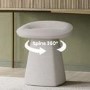 Cream Textured Fabric Swivel Dressing Table Stool - Koda