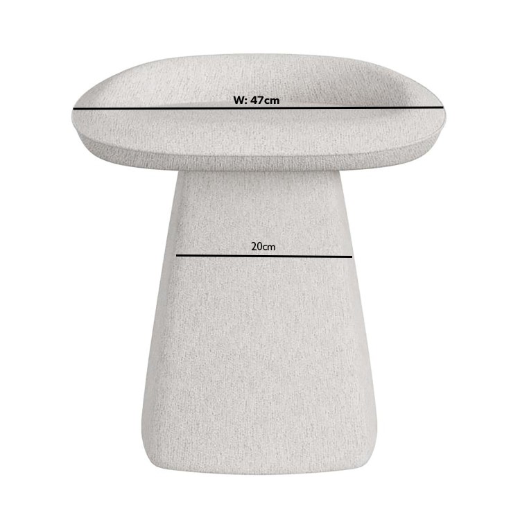 Cream Textured Fabric Swivel Dressing Table Stool - Koda