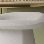 Cream Textured Fabric Swivel Dressing Table Stool - Koda