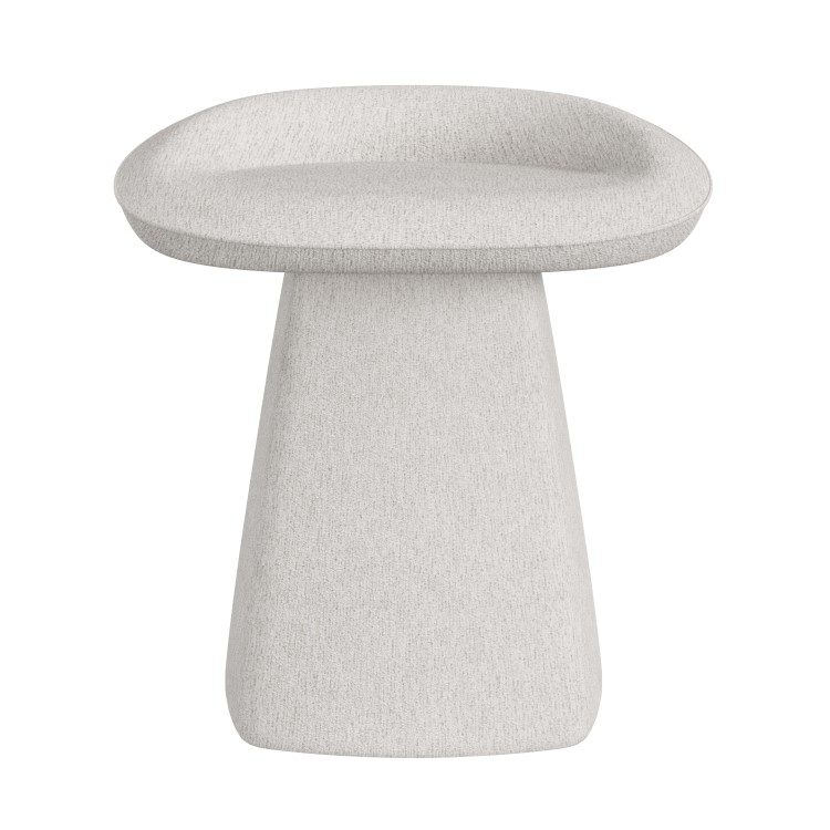 Cream Textured Fabric Swivel Dressing Table Stool - Koda