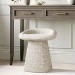 Cream Patterned Fabric Swivel Dressing Table Stool - Koda
