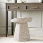 Cream Patterned Fabric Swivel Dressing Table Stool - Koda