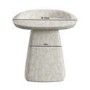 Cream Patterned Fabric Swivel Dressing Table Stool - Koda
