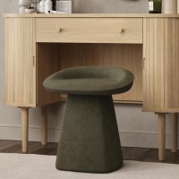 Green Chenille Swivel Dressing Table Stool - Koda