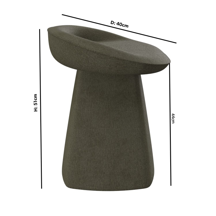 Green Chenille Swivel Dressing Table Stool - Koda