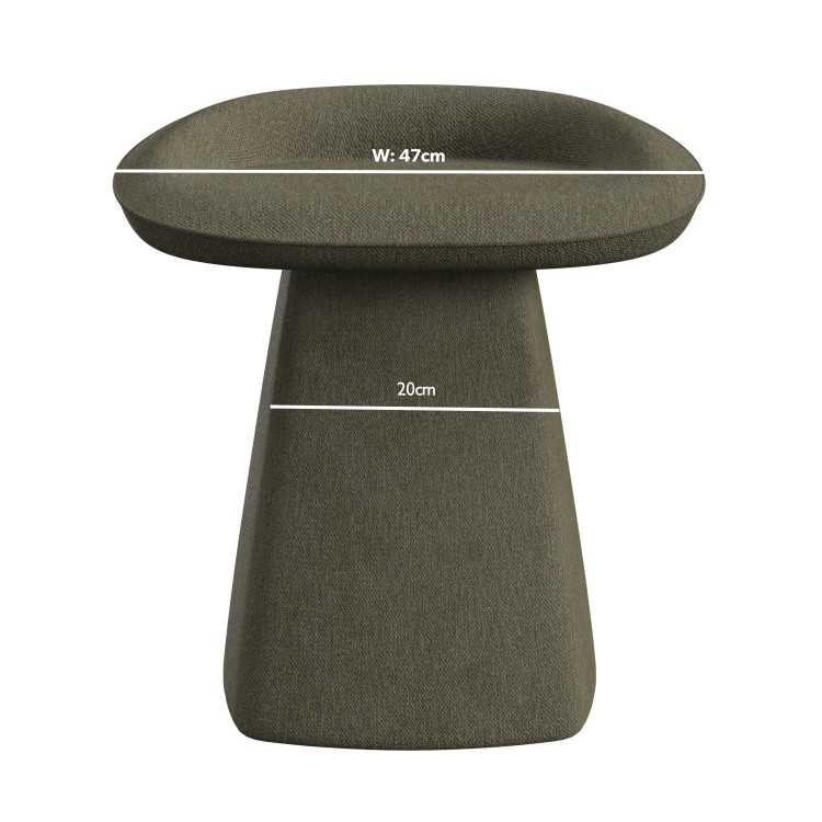 Green Chenille Swivel Dressing Table Stool - Koda